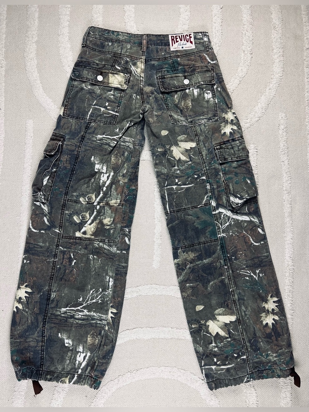 REVICE Denim Amelia Pant Oakland Cargo Pants Low Rise Revice Camo Pants Size 25 - Picture 12 of 15